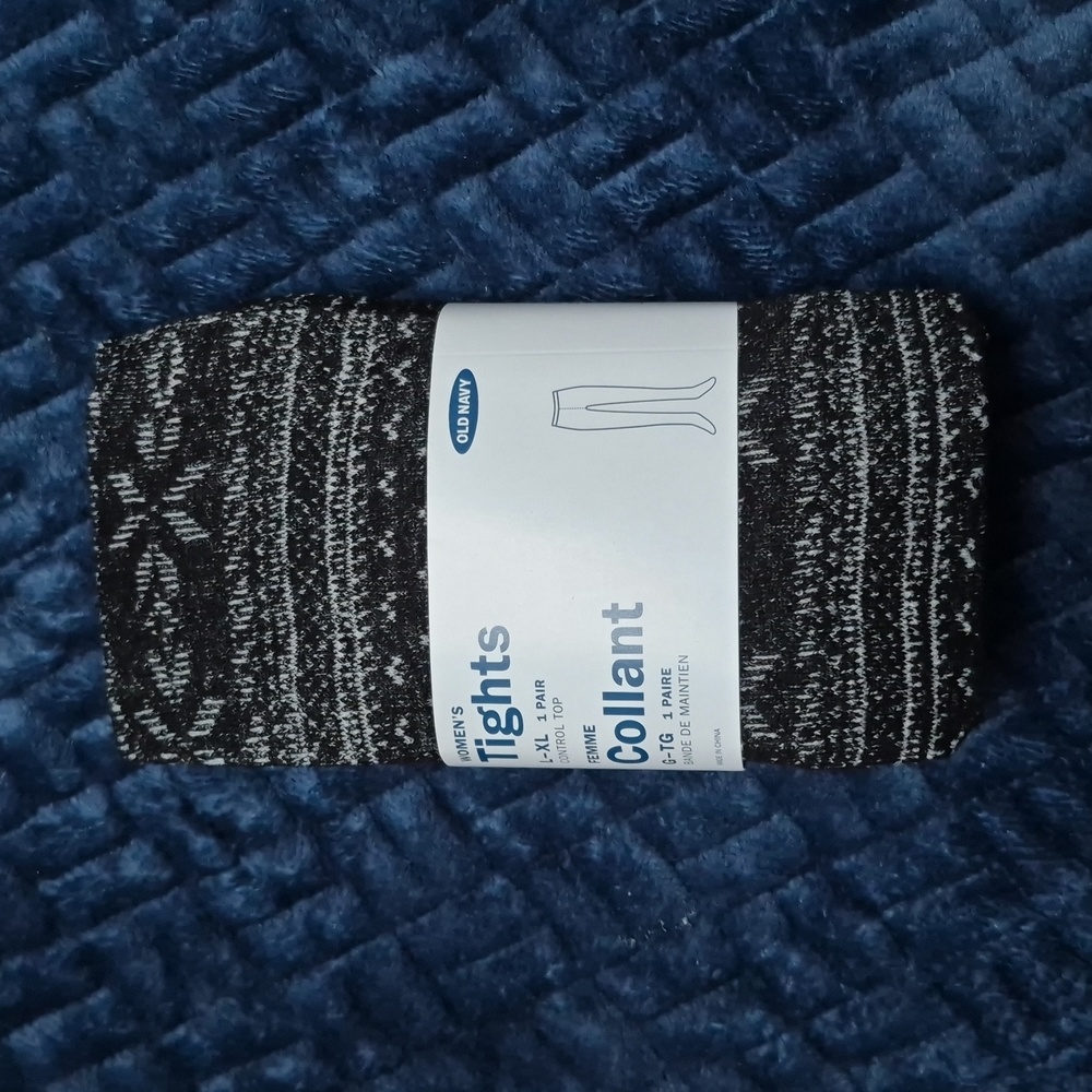 Fair Isle Patterned Control Top Women's Tights From Old Navy, Size L/XL, NWT!